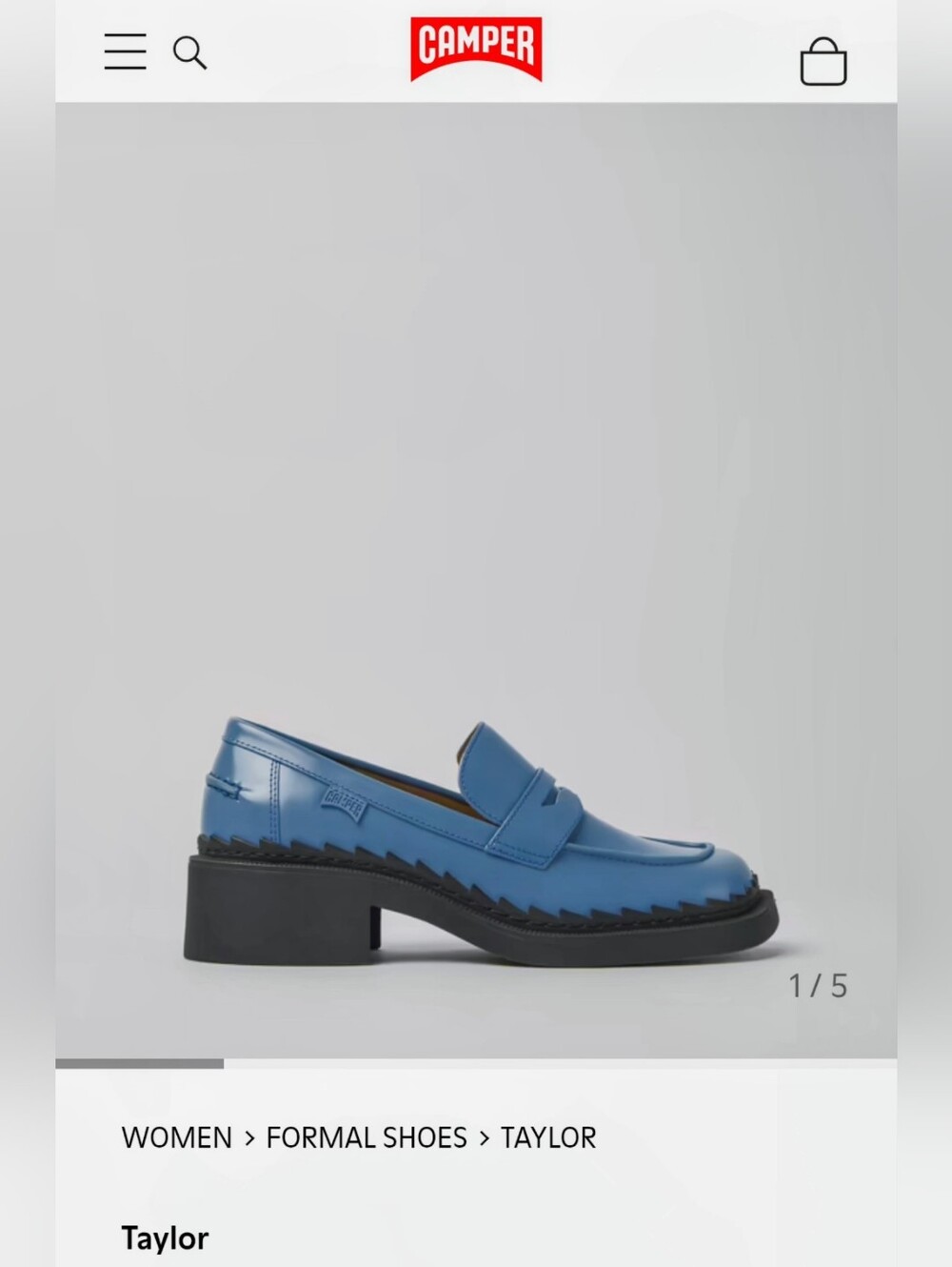 Camper Taylor Loafers Blue Size 39 Blue - Picture 2 of 7